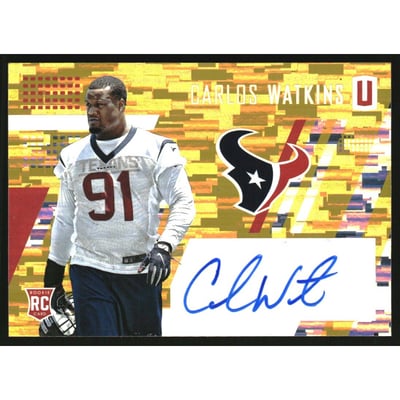 2017 Panini Unparalleled Rookie Autographs Yellow #274 Carlos Watkins/49
