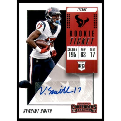 2018 Panini Contenders #331 Vyncint Smith AU RC