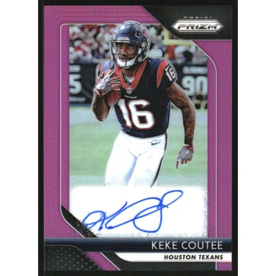 2018 Panini Prizm Rookie Autographs Prizms Pink #28 Keke Coutee EXCH