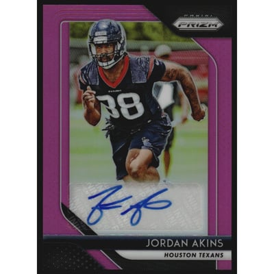 2018 Panini Prizm Rookie Autographs Prizms Pink #73 Jordan Akins