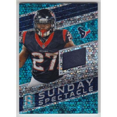 2018 Panini Spectra Sunday Spectacle Jerseys Neon Blue #50 D'Onta Foreman/99