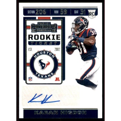 2019 Panini Contenders #271A Karan Higdon AU RC