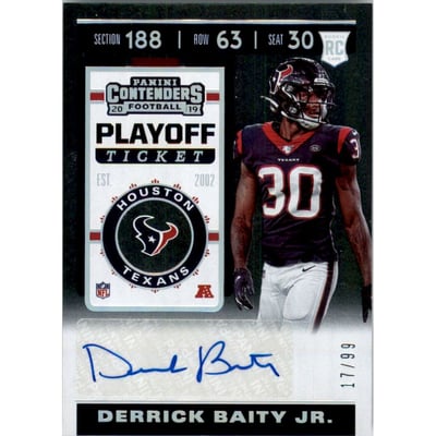 2019 Panini Contenders Playoff Ticket #234 Derrick Baity Jr. AU/99