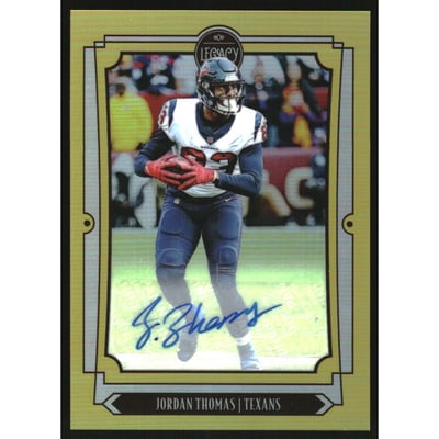 2019 Panini Legacy Premium Penmanship Gold #42 Jordan Thomas/50