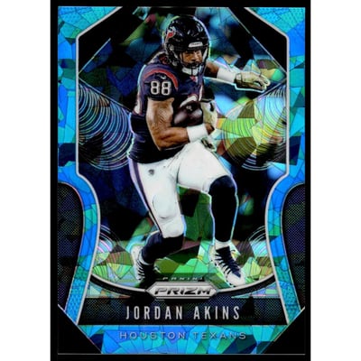 2019 Panini Prizm Prizms Blue Ice #135 Jordan Akins