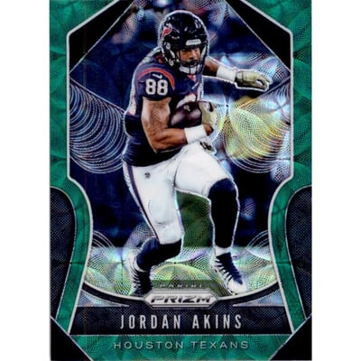 2019 Panini Prizm Prizms Green Scope #135 Jordan Akins
