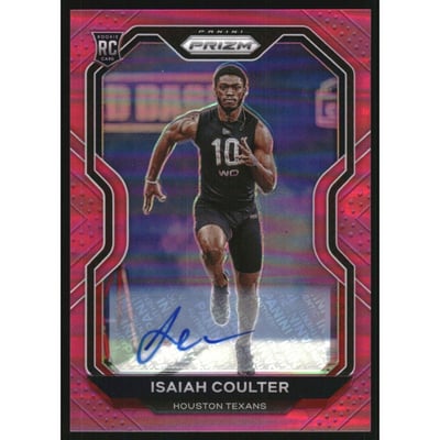 2020 Panini Prizm Rookie Autographs Prizms Pink #395 Isaiah Coulter