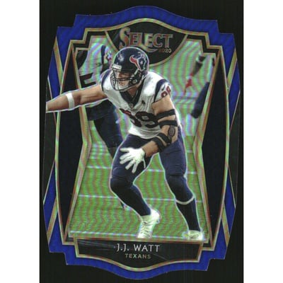 2020 Select Prizm Blue Die Cut #128 J.J. Watt