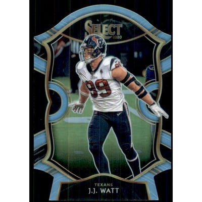 2020 Select Prizm Light Blue Die Cut #29 J.J. Watt