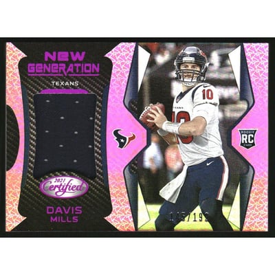 2021 Certified New Generation Jerseys Mirror Pink #22 Davis Mills