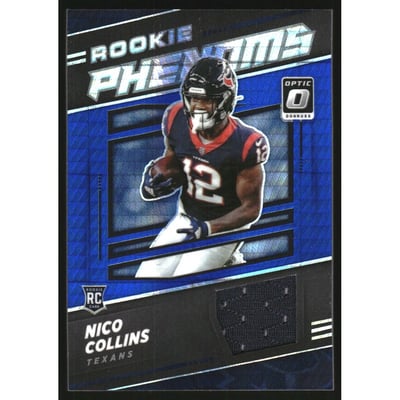 2021 Donruss Optic Rookie Phenoms Jerseys Blue Hyper #30 Nico Collins