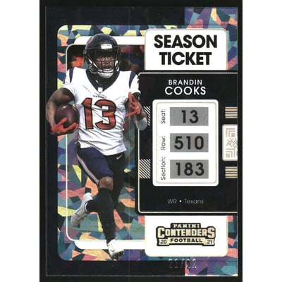 2021 Panini Contenders Cracked Ice #38 Brandin Cooks