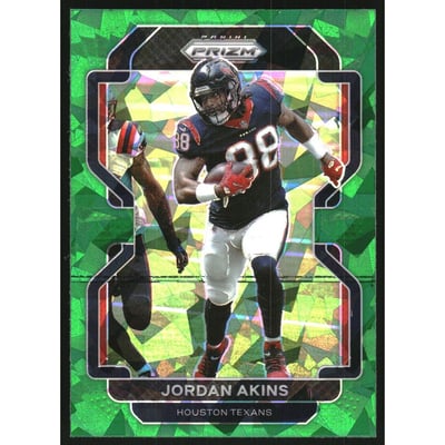 2021 Panini Prizm Prizms Green Ice #35 Jordan Akins