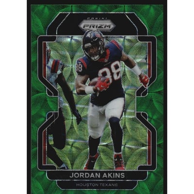 2021 Panini Prizm Prizms Green Scope #35 Jordan Akins