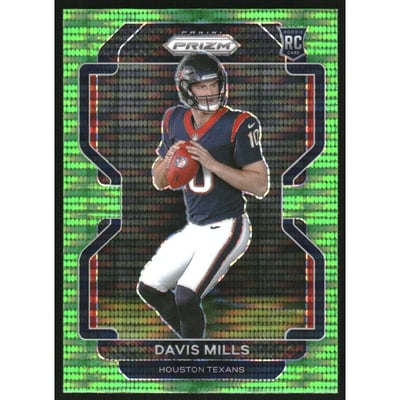 2021 Panini Prizm Prizms Neon Green Pulsar #352 Davis Mills