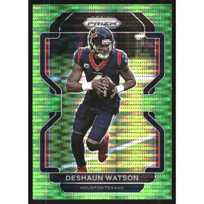 2021 Panini Prizm Prizms Neon Green Pulsar #36 Deshaun Watson