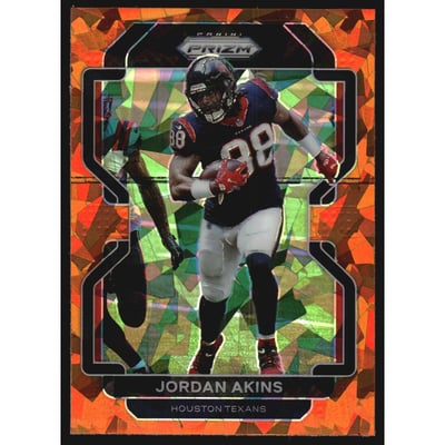 2021 Panini Prizm Prizms Orange Ice #35 Jordan Akins