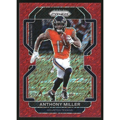 2021 Panini Prizm Prizms Red Shimmer #158 Anthony Miller