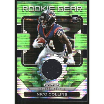 2021 Panini Prizm Rookie Gear Neon Green Pulsar #30 Nico Collins