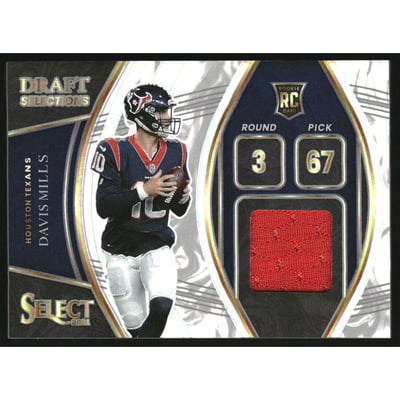 2021 Select Draft Selections Memorabilia Prizm White #23 Davis Mills