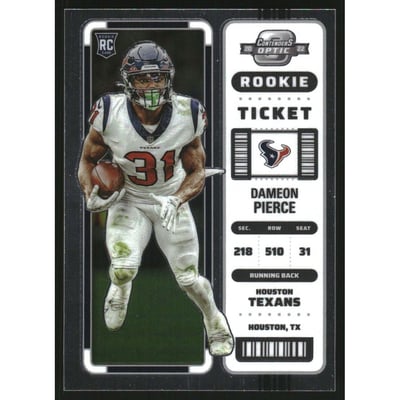 2022 Panini Contenders Optic #67 Dameon Pierce RC