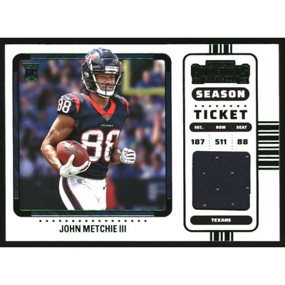 2022 Panini Contenders Rookie Ticket Swatches Variation #25 John Metchie III