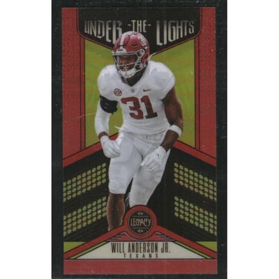 2023 Panini Legacy Under the Lights Premium Edition Orange Mini #18 Will Anderson Jr.