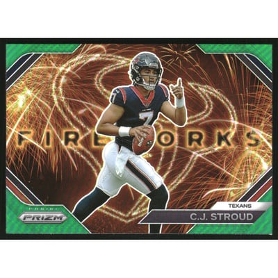 2023 Panini Prizm Fireworks Prizms Green #10 CJ Stroud