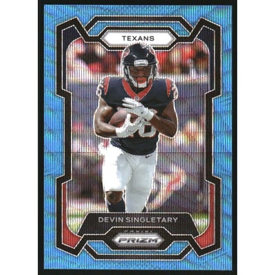 2023 Panini Prizm Prizms Blue Wave #119 Devin Singletary
