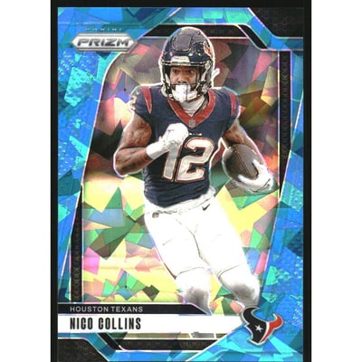 2024 Panini Prizm Prizms Blue Ice #113 Nico Collins