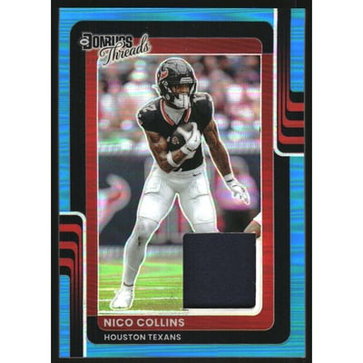 2025 Donruss Optic Donruss Threads Neon Blue #12 Nico Collins