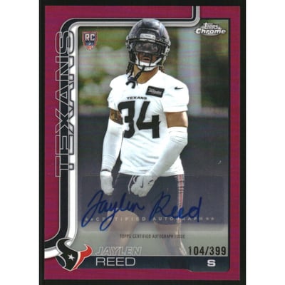 2025 Topps Chrome Rookie Autographs Magenta Refractors #RAJR Jaylen Reed