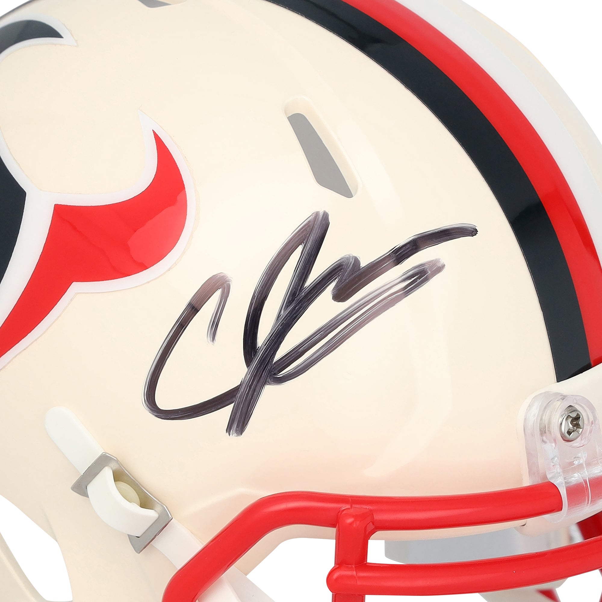 Casque miniature rétro Riddell Speed ​​autographié par Andre Johnson (Houston Texans)