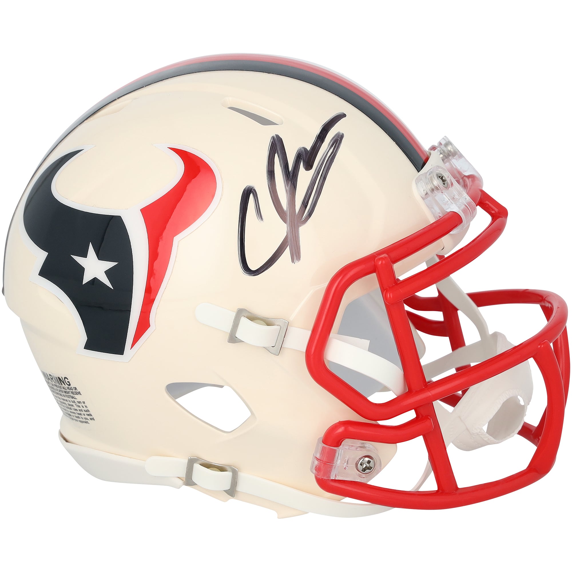 Casque miniature rétro Riddell Speed ​​autographié par Andre Johnson (Houston Texans)