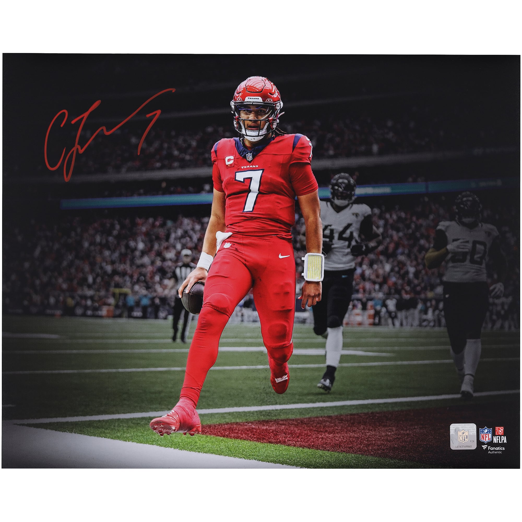 C.J. Stroud Houston Texans Autographed 16" x 20" Touchdown Run Spotlight Photograph