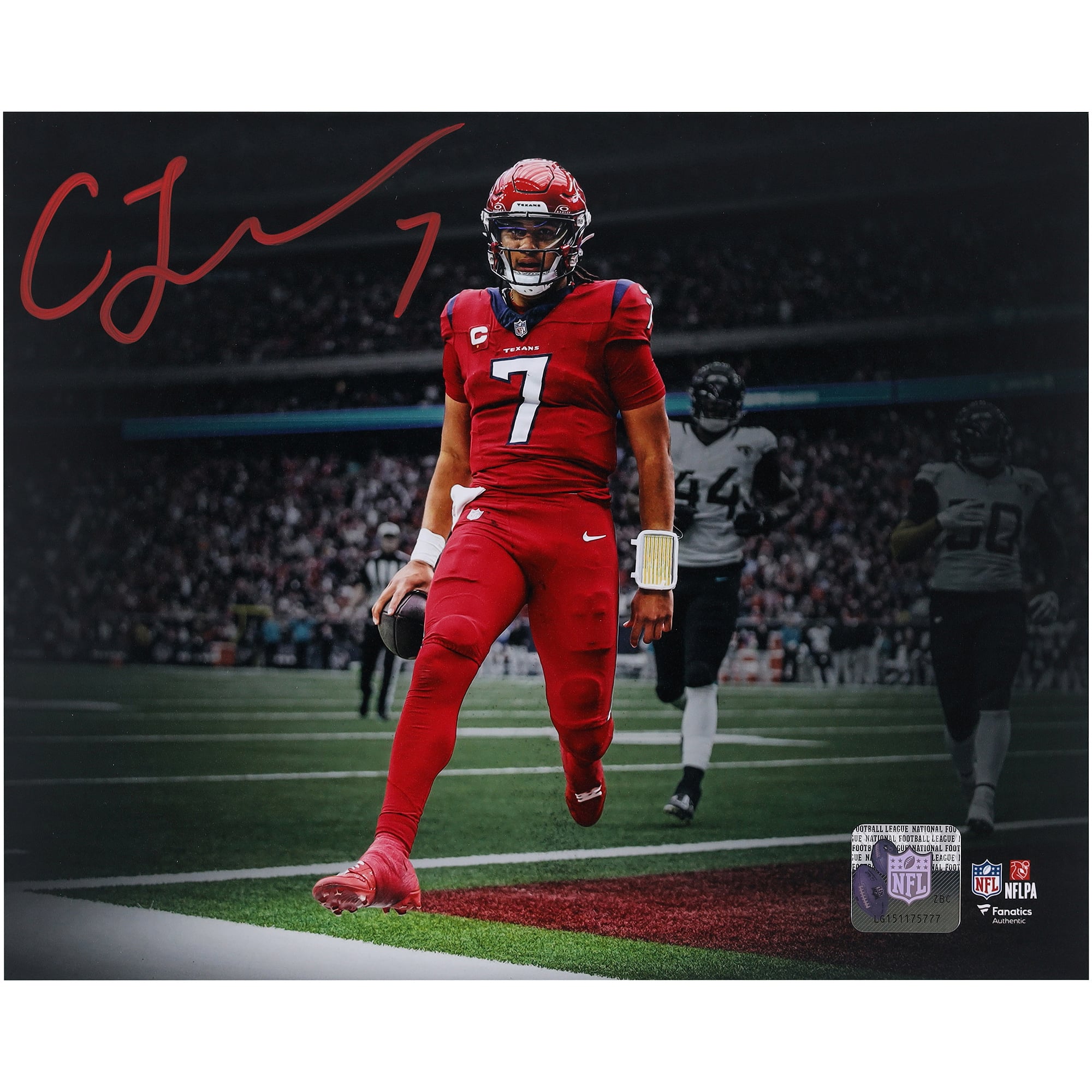 C.J. Stroud Houston Texans Autographed 8" x 10" Touchdown Run Spotlight Photograph