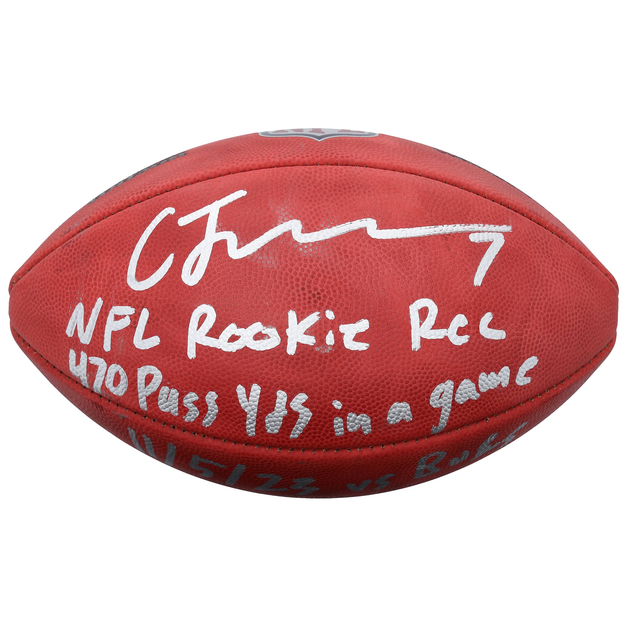 Ballon de football américain Duke, autographié par C.J. Stroud (Houston Texans), en couleur et avec plusieurs inscriptions