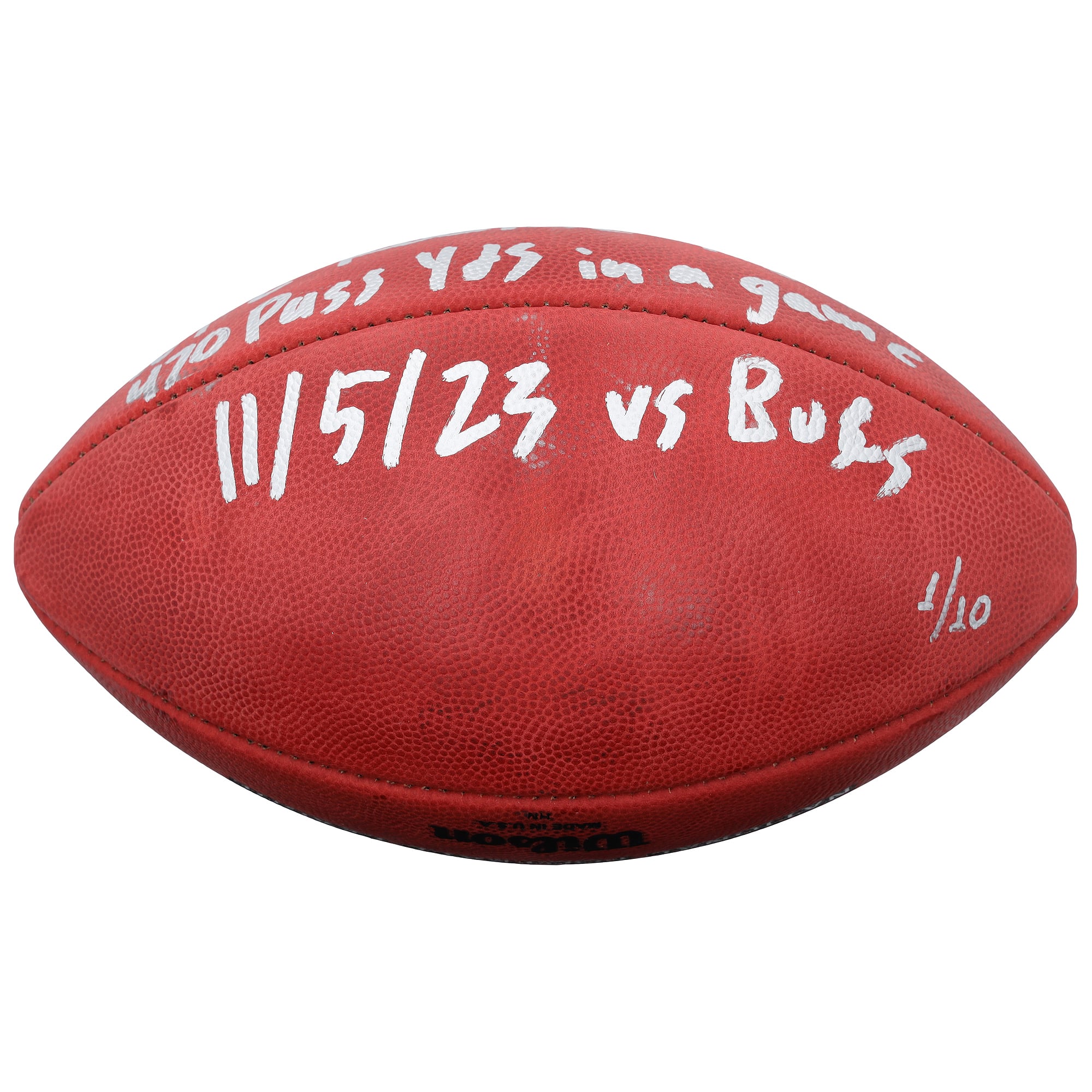 Ballon de football américain Duke, autographié par C.J. Stroud (Houston Texans), en couleur et avec plusieurs inscriptions