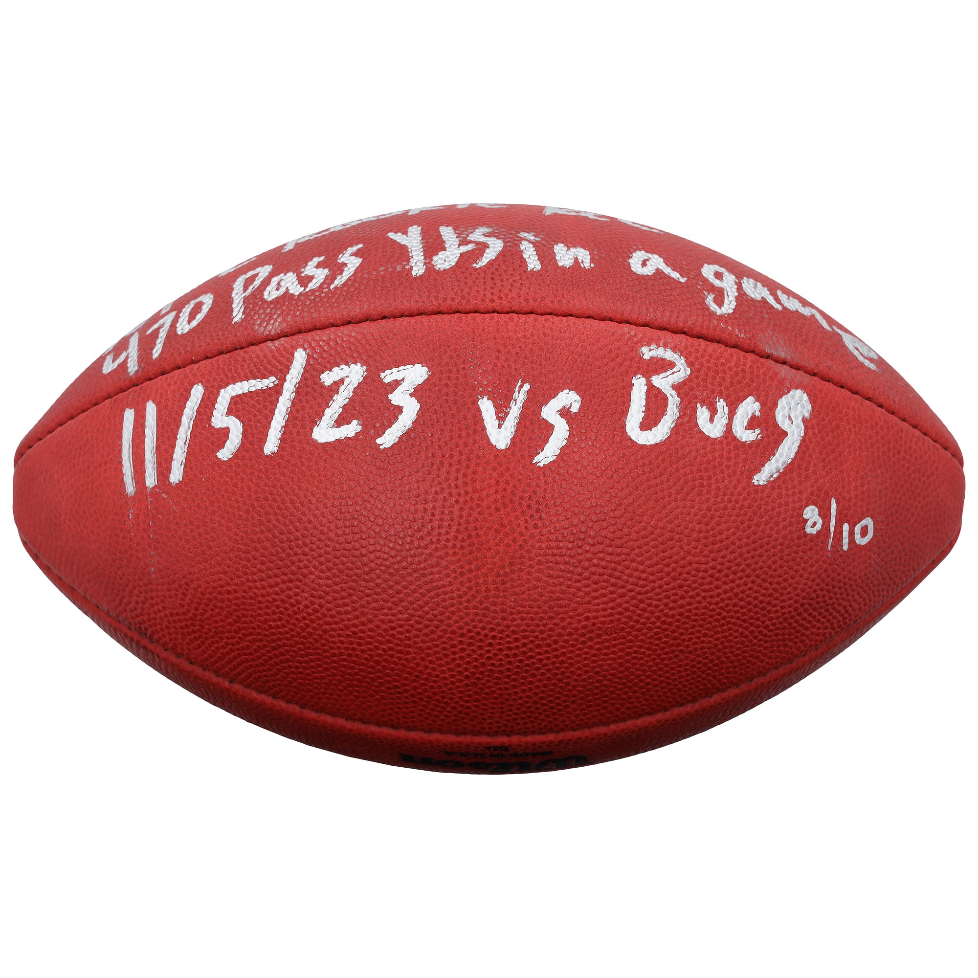 Ballon de football américain Duke, autographié par C.J. Stroud (Houston Texans), en couleurs et avec plusieurs inscriptions - Édition limitée à 10 exemplaires