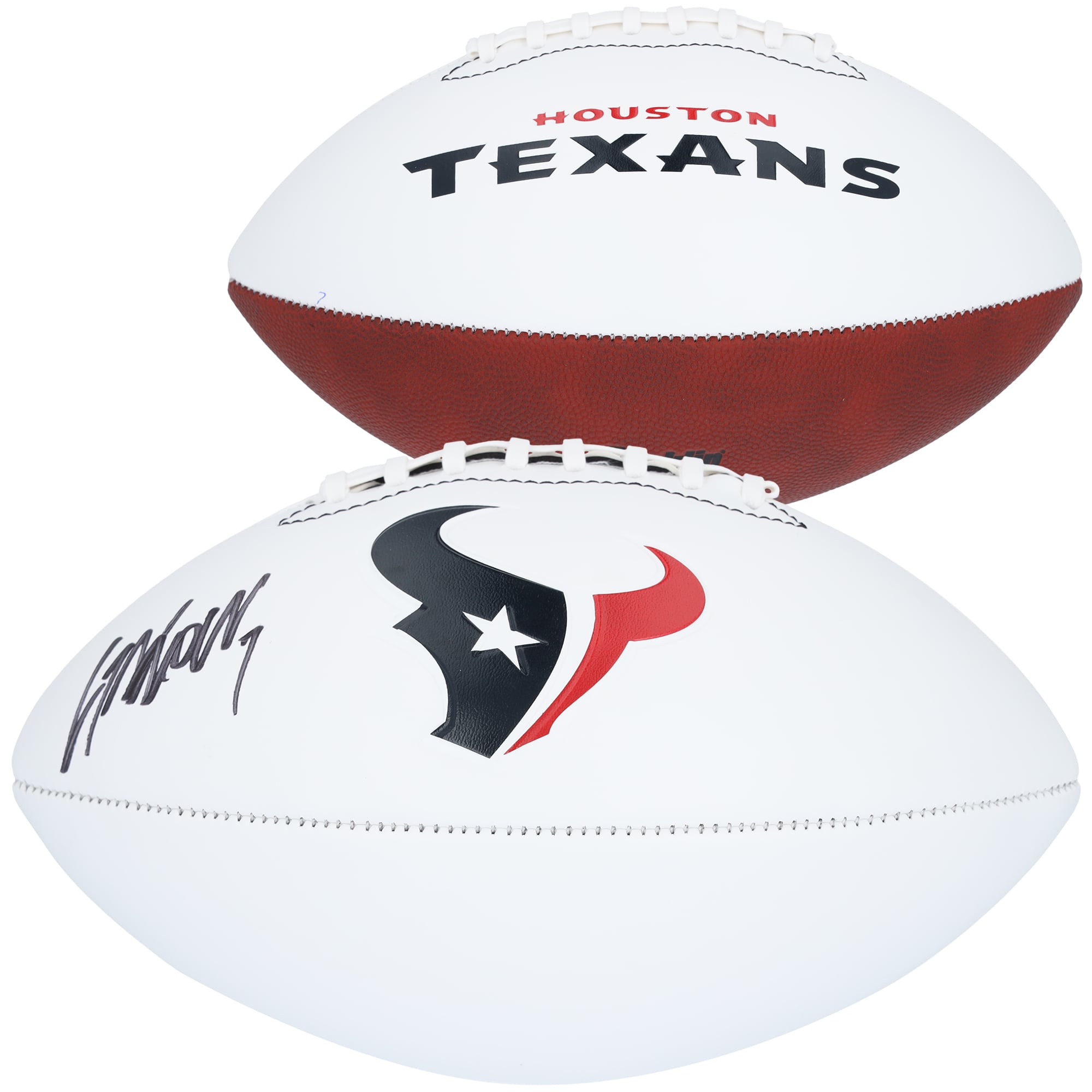 Ballon de football Franklin White Panel autographié par C.J. Stroud des Houston Texans