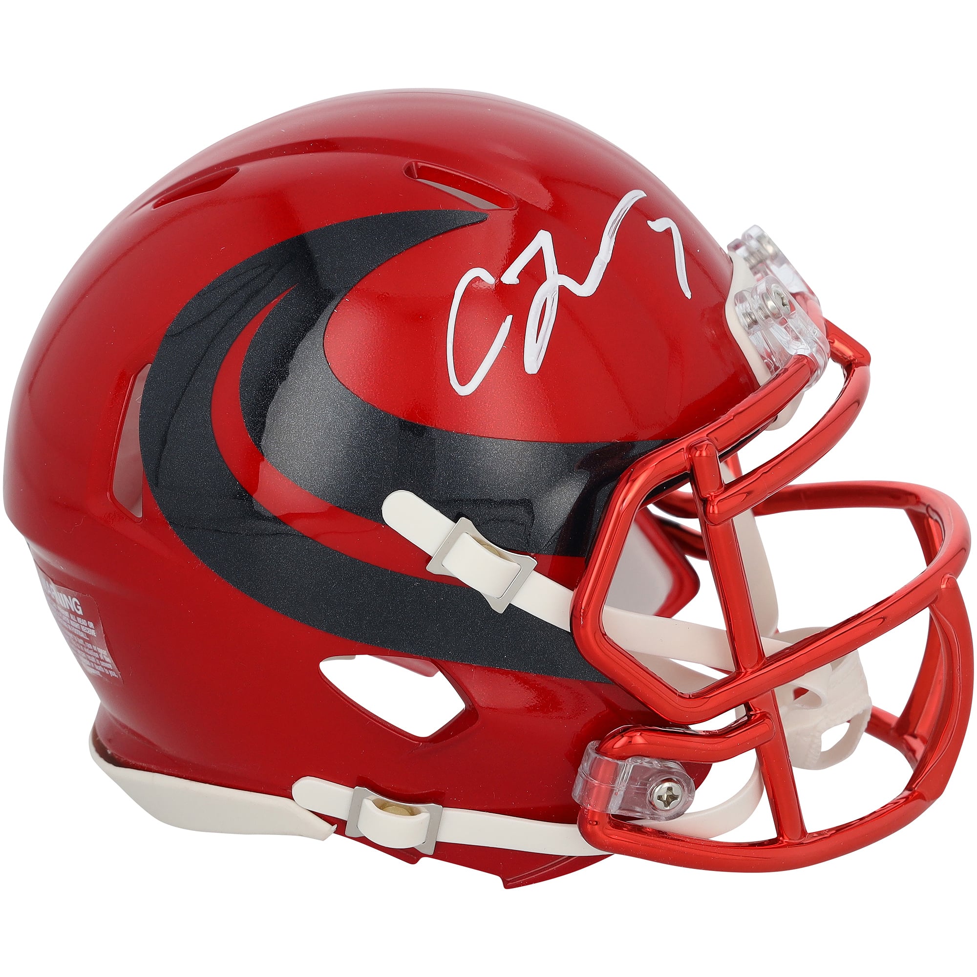 Casque miniature Riddell Speed ​​2024 alternatif n°1 autographié par C.J. Stroud des Houston Texans