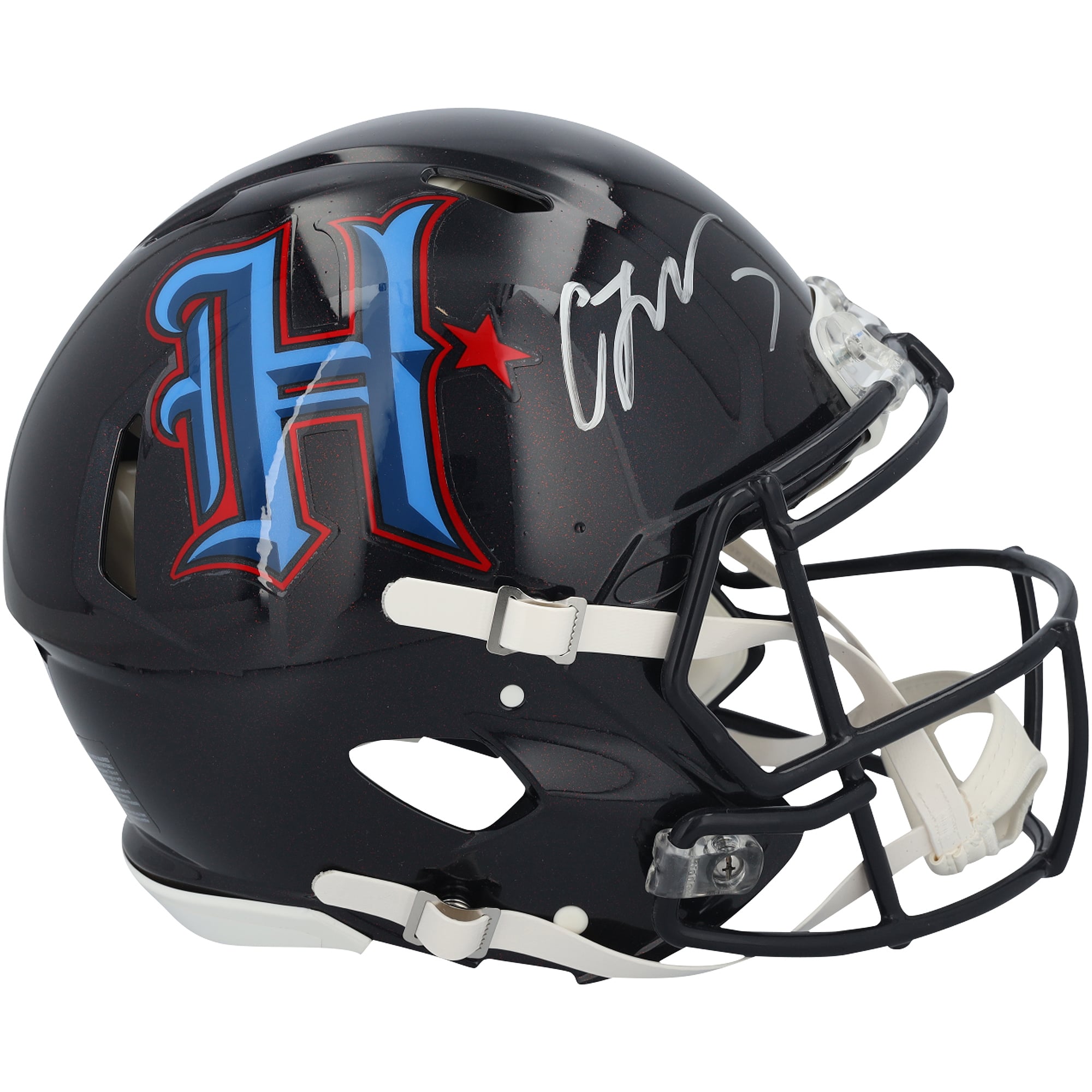 Casque Riddell Speed ​​Authentic 2024 Alternate #2 autographié par C.J. Stroud des Houston Texans