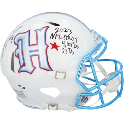 C.J. Stroud Houston Texans Autographed Fanatics Authentic Riddell Rivalry Speed Authentic Helmet with Multiple Inscriptions - Limited Edition of 10