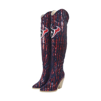  Houston Texans FABGATING by Cuce Over-the-Knee Two-Tone Sequin Boots
