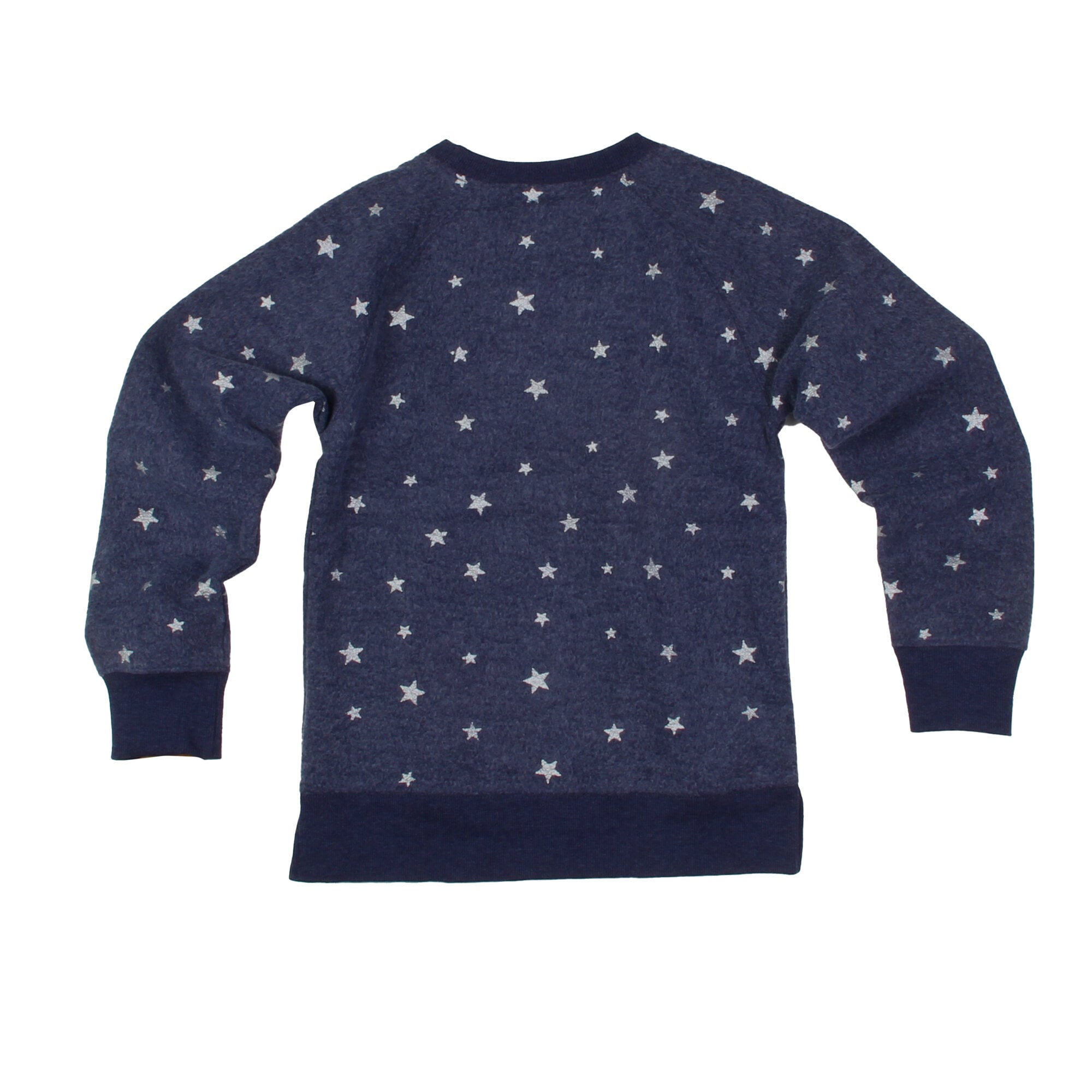 Girls Youth Wes & Willy Navy Houston Texans Shimmer Star Reverse Sweatshirt