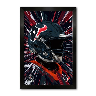 Houston Texans 27" x 39" Framed Football Helmet Hyper Speed Art Print