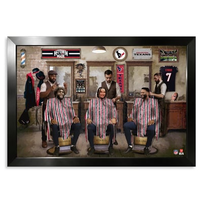 Houston Texans C.J. Stroud, Nico Collins & Will Anderson Jr. 27" x 39" Barbershop Framed Print