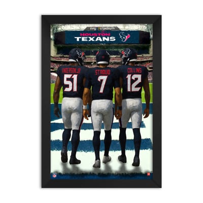 Houston Texans Nico Collins, Will Anderson Jr. & C.J. Stroud 14" x 20" Three-Player Framed Print
