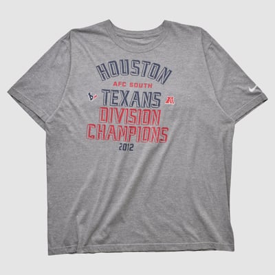 Houston Texans Nike 2012 T-shirt - Dark Heather Gray - 2XL by Fanatics Real Vintage