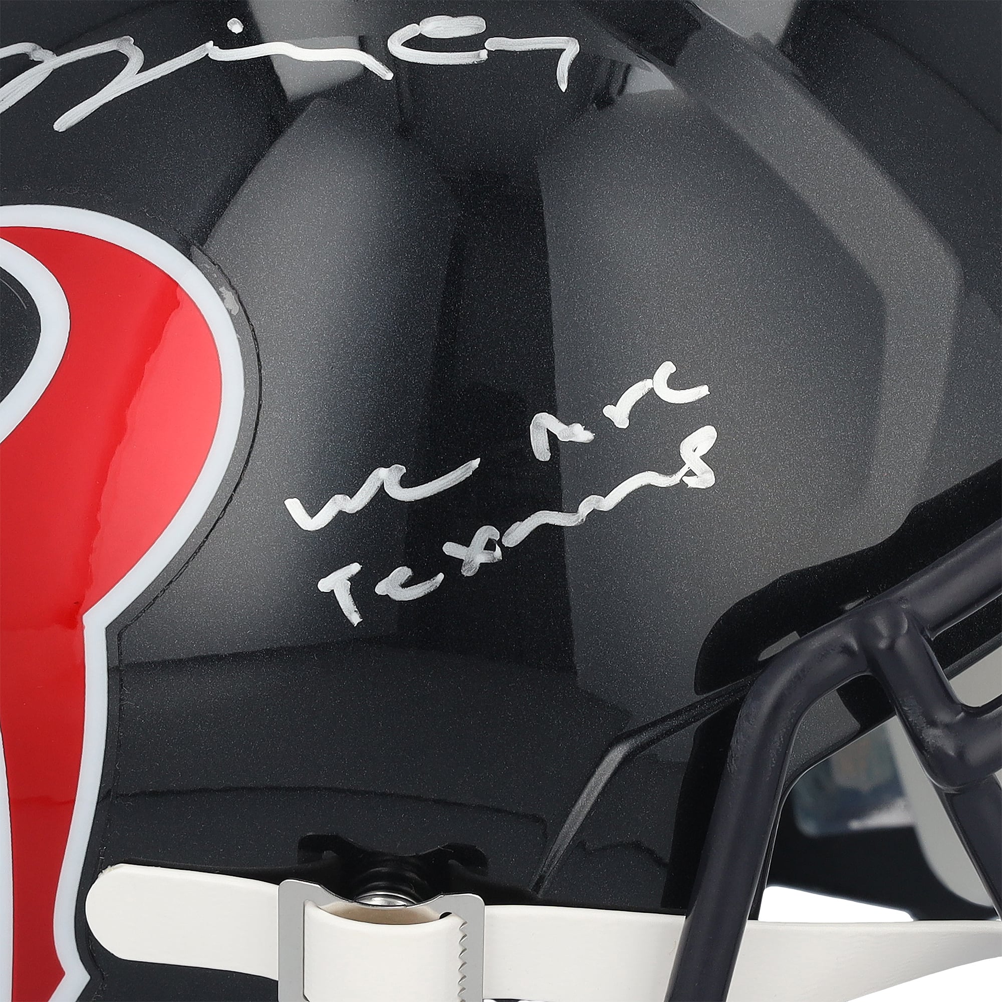 Casque réplique Riddell Speed ​​autographié par Jayden Higgins des Houston Texans avec inscription « We Are Texans »